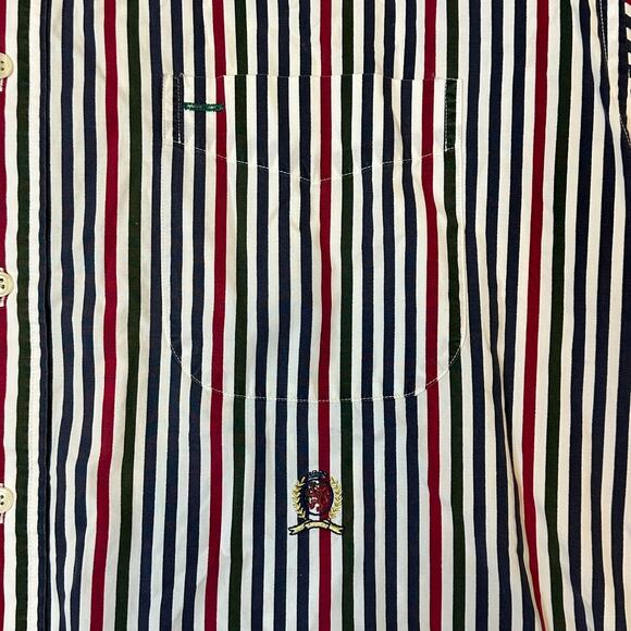 Vintage Tommy Hilfiger Shirt Mens XL‎ Striped Long Sleeve Button Down w/Pocket - Picture 4 of 9